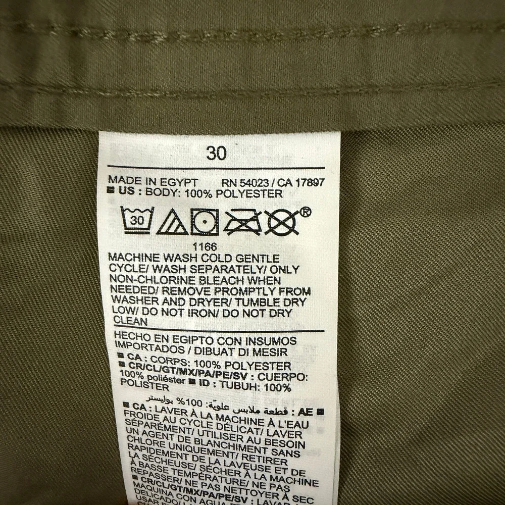 Old Navy Men's Dolphin-Hem Board Shorts Size 30 Green Hook and Loop Drawstring